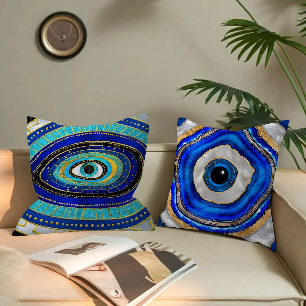 Funny Lucky Evil Eye Pillow Cover Sofa Cushion Cover Home Room Decoration Children Gift