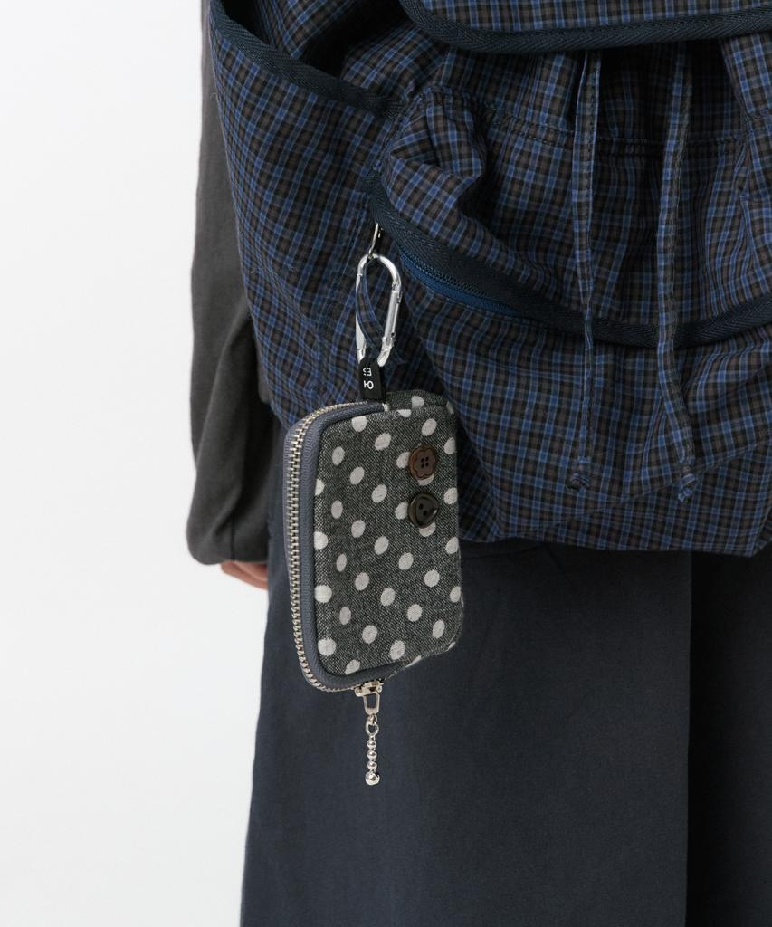 Oheshio Button Point Coin Wallet, Charcoal Dot