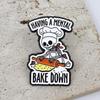 Cute Skull Chef Brooch: Creative Quote Badge for Backpacks - Alloy Decorative Accessory