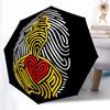 1pc Fingerprint Heart Automatic Open/Close Umbrella Compact Folding Umbrella, All-Season Portable Umbrella for Women/Men F1124221