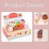 Wooden Ice Cream Counter Playset Shop for Girls Boys Party