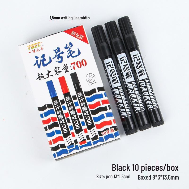 Refillable 700 Extra Bold Oil-Based Marker, Quick-Drying, Large Capacity, Big Tip, Blue/Black Pen