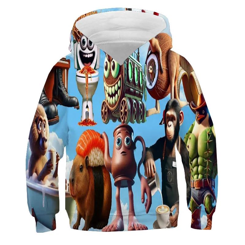 Felpa Casual con Cappuccio Italian Brainrot Shimpanzinni Bananini Tralalero Tralala Felpa Teen con Cappuccio Sport Maniche Lunghe Felpe Vogue