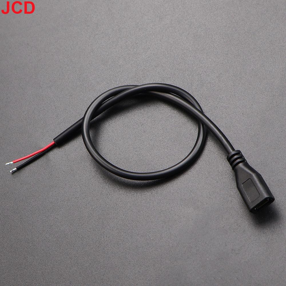 5pcs 2Pin 4Pin Micro USB / Type C Charger Connector USB 2.0 Type A Male Female Power Supply Extension Cable Wire DIY Data Line