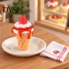 Cute 3D Resin Desserts 10Pcs Mini Ice Creams, Tiny Strawberry Jam Dessert Food for Doll Mansion Miniatures Mansion, DIY Craft Projects, Pretend