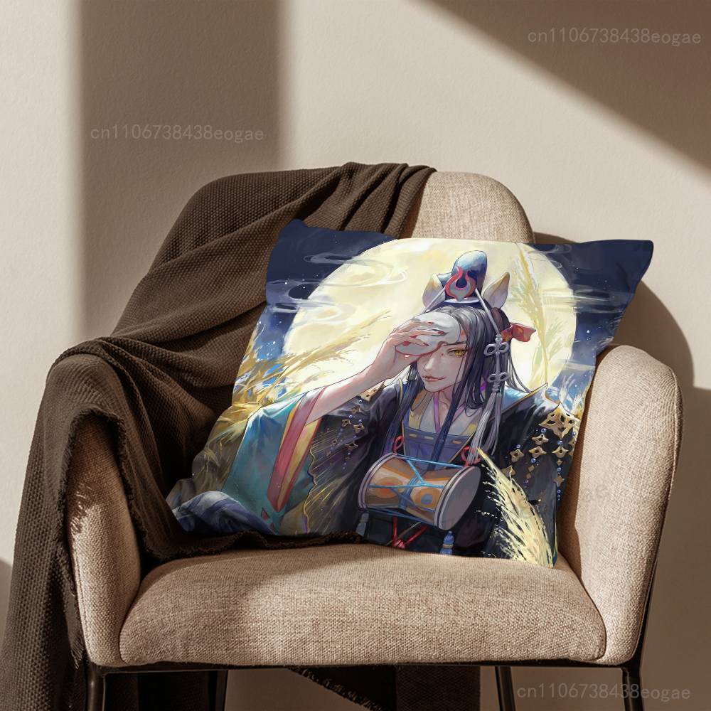 Game O-Onmyoji S-Shikigami  Throw Pillow Case Living Room Sofa Cushion Cover For Home Bedroom Decoration And Protector