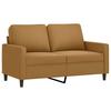 2 Piece Sofa Set with Cushions Brown Velvet