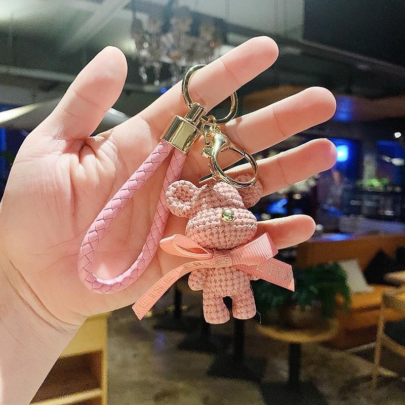 Teddy Resin Stylish Bear Keychain Fashionable Car Key Ring Ornament Cute Design