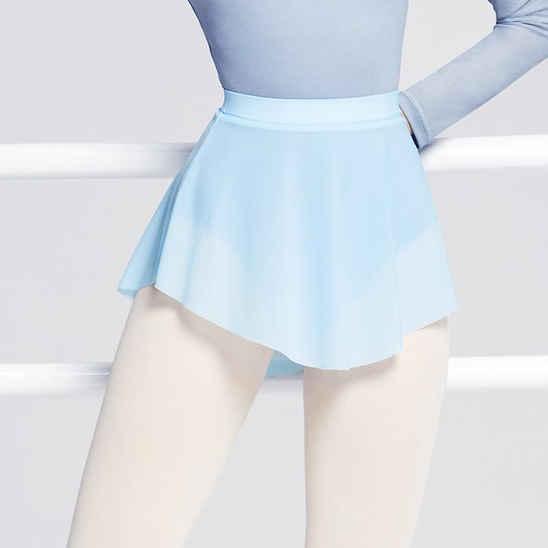 Dámská baletní sukně A s rozparkem na boku Krátká taneční sukně Měkká síťovina Elastická sukně pro dámu Baletní tutu sukně