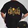 ALOHA Pineapple Tuberose Hawaiian Vacation Creative Print Motorcycle Double-Sided Print T-Shirt