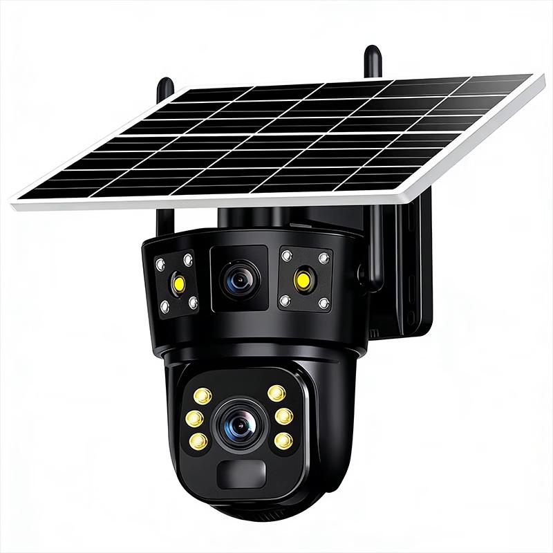Luo Xiaojia 4G Solar Outdoor Security Camera, 8MP Triple View, Full-Color Night Vision CN plug (adapter included)