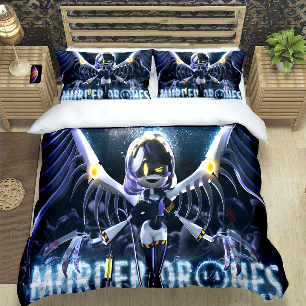 Comforter Fashion Cartoon Murder Drone Print Bedding Set Comforter Bed Youth Kids Girl Boys Luxury Birthday Gift