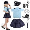 Police Officer Costume for Kids Boys Girls Costume Cop Uniform Outfit Role Play with Toys Accessories,  Kid Costume Dress Up