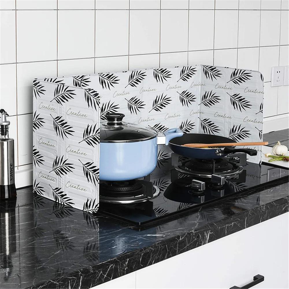Kitchen Gas Stove Baffle Plate Aluminum Foil Oil Splash Protective Screen for Fried Vegetable Cooking Kichen Accessories