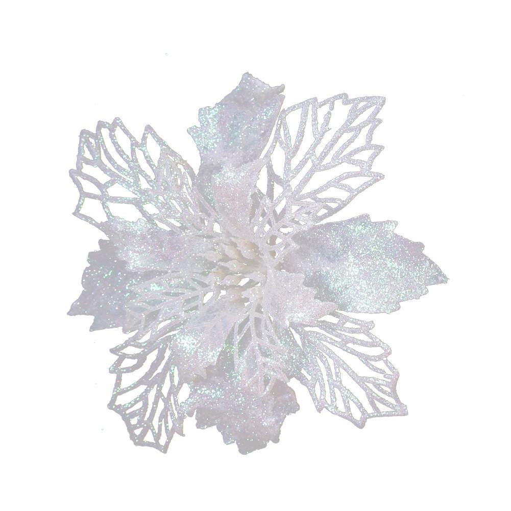 

Блискучі 10 см Гліттерні Квіти Пуансетії Набір з 5/10 для Різдвяної Ялинки