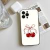 Cherry Phone Case Black Silicone Soft Shell For IPhone 17 16 15 14 13 12 11 Air Pro Max Plus Hot Sale