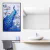 Vintage Peacock Canvas Painting Elegant Living Room Home Wall Art Decor Blue White Abstract Animal Flower Picture Poster Prints