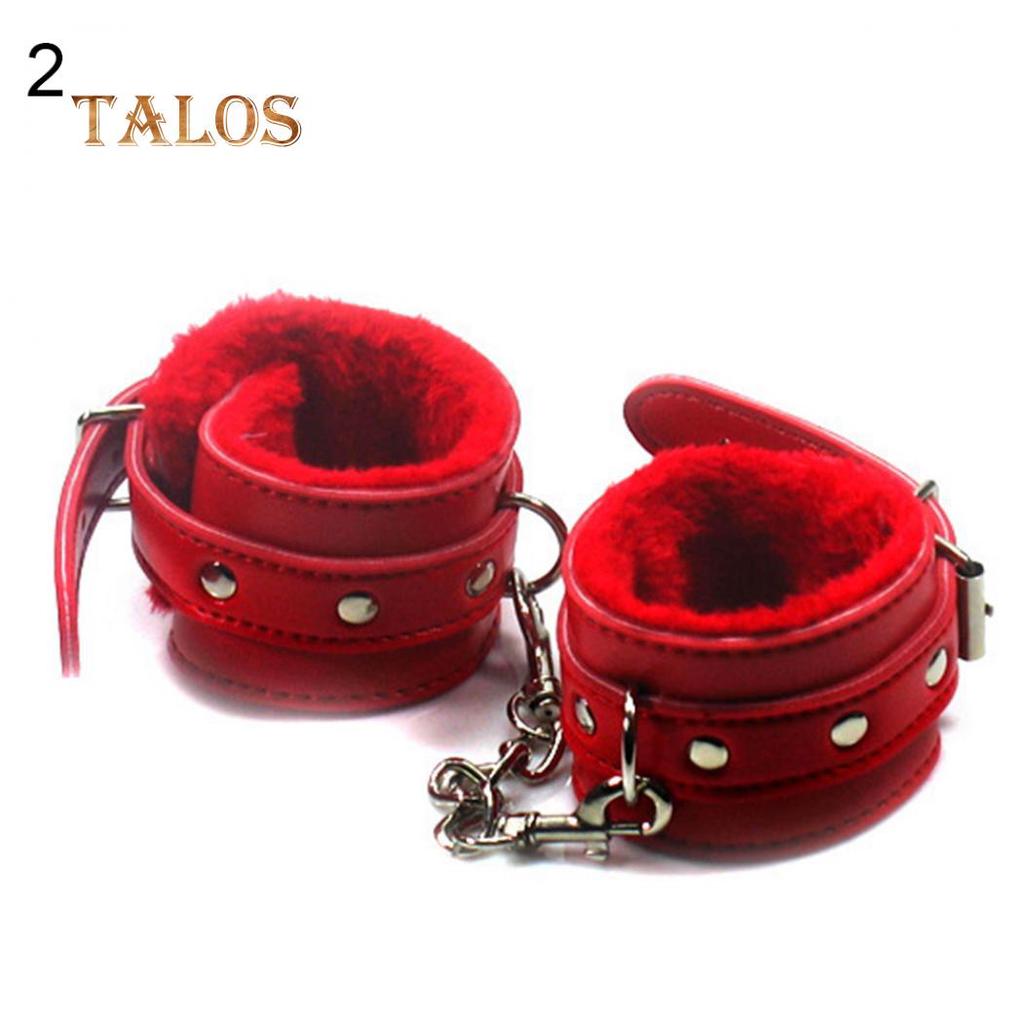 Paar Bondage Kunstleder Plüsch Manschetten Kette Erwachsene Sex Spiel Zurückhaltung Handschellen Erwachsene Produkt