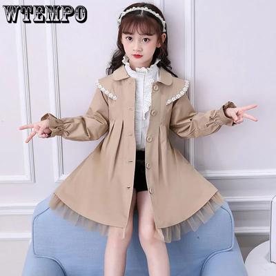 Girls' Coat Spring Autumn Girls Big Children's Spring Children's Trench Coat Children's Clothes