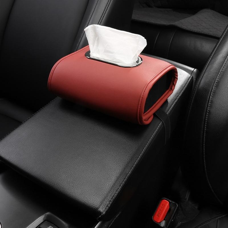 Porta Fazzoletti per Auto, Copertura Scatola Fazzoletti in Pelle PU per Sedile Posteriore Auto, Perfetto per l'Organizzazione e gli Usi Quotidiani