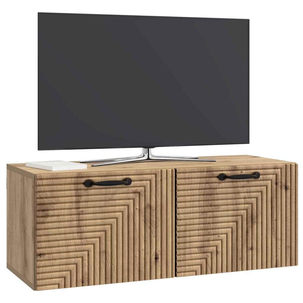 Wall Mounted TV Cabinet Artisan Oak Finish 78.5 x 31 x 30 cm