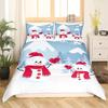 Weihnachten Schneemann König Königin Bettbezug Kinder Cartoon Bettdeckenbezug Weiß Winter Schneeflocke Bettwäsche Set Polyester Bettdeckenbezug