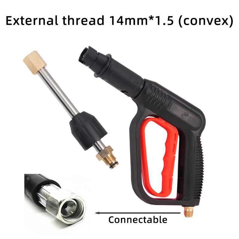 

2175PSI Adjustable High Pressure Washer Gun - Straight/Fan Spray Nozzle with Detachable Extension Wand & Duckbill Clip коричневий