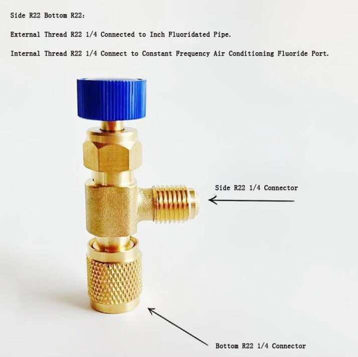 

Кондиціонування Холодильне Запобіжний Клапан R410A R22 1/4 Заправка Холодоагенту Безпека Рідина Мідний Адаптер Ручний Інструмент Запчастини NO2