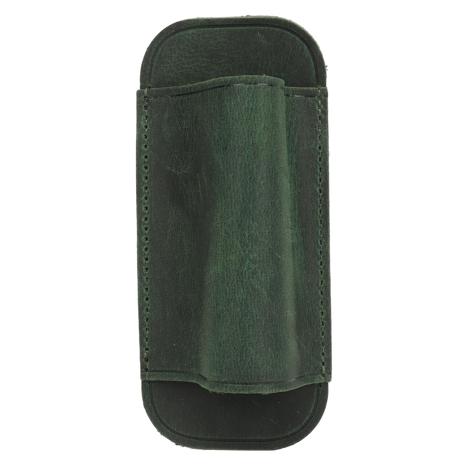 Igeteck Green Knife Sheath Crazy Horse Leather Exquisite Craftsmanship Horizontal Stylish Knife Belt Holder For Gift