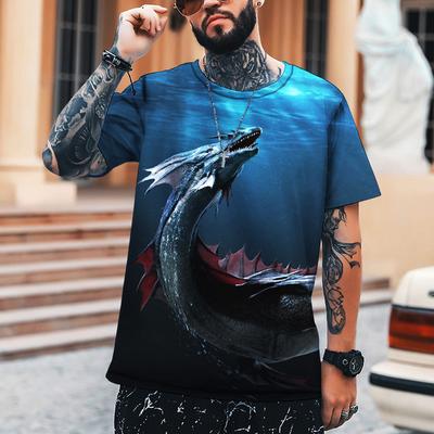 2022 Dinosaur Mutant Monster 3D Printing Men's T-shirt Round Neck Top Loose Oversized Brand Clothing S-5XL
