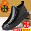 Douyin Popular Fashionable Versatile Cowhide Leather Boots, Cotton Thickened Trendy Martin Boots Soft Sole Soft Surface Genuine Leather Men's Shoes