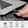 USB Microphone for Laptop and Desktop Computer, High Sensitivity for Clear Call, Plug-and-Play, High Gain, Cordless Mini-Sized Portable, Ideal for