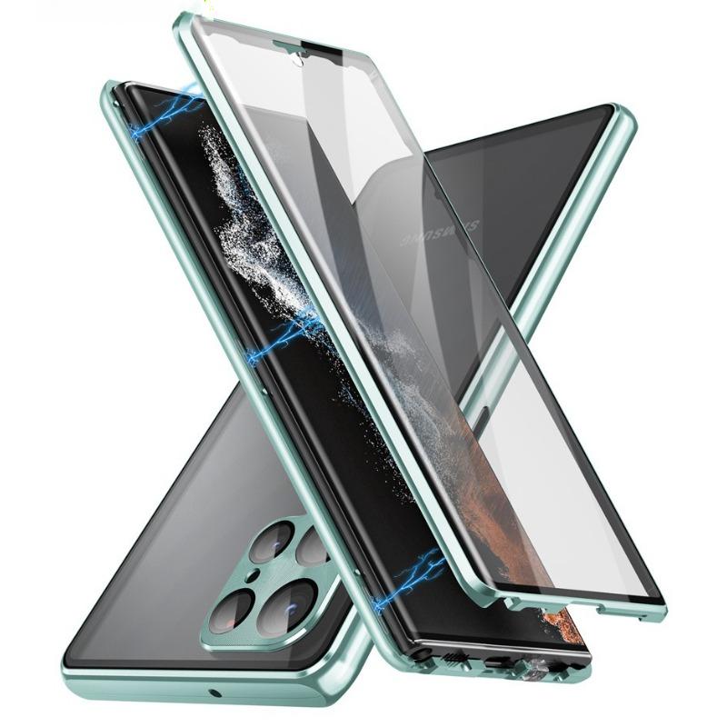 Samsung S25 Phone Case Eye Protection Double-sided Magneto Metal S24ultra Protective Case All-inclusive, Suitable for S23 Glass