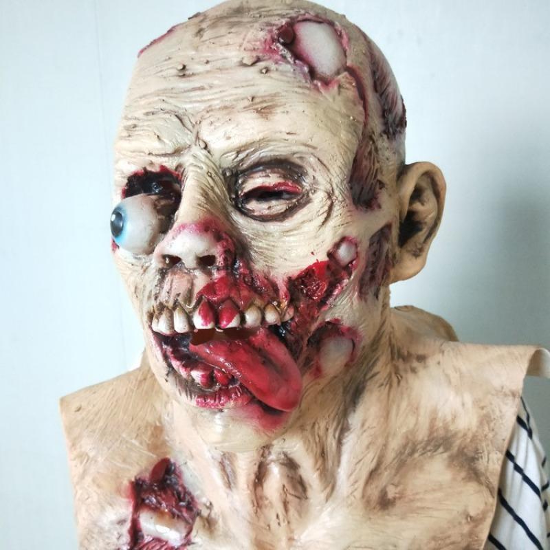 Melting Face Scary Zombies Mask Adult Full Face Head Latex Mask Horror Halloween Cosplay Mask Masquerade Mask