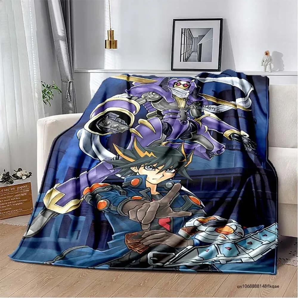 Anime Yu Gi Oh Card Yugioh Throw Blanket Blue Eyes White Dragon Anime Cartoon Soft Plush Blanket Bedroom Bedspread Home Decor