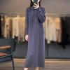 Floral Patchwork Crochet Shirt Collar Australian Wool Retro Long Skirt for Women - 2026 New Style.