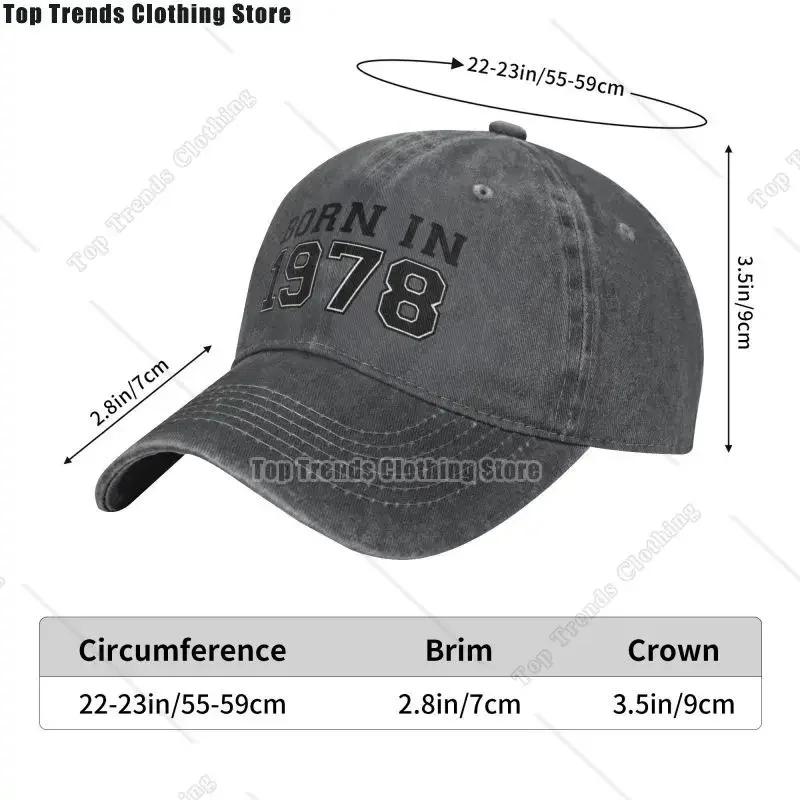 Cotton Vintage Born In 1978 Birthday Gift Baseball Cap Outdoor Men Women's Adjustable Dad Hat Summer