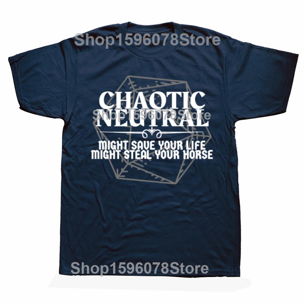 Funny Dungeons and Dragons Dungeon Master Chaotic Neutral T Shirts Short Sleeve Birthday Gifts Mens Clothing Oversized T Shirt