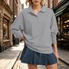 Women's Long Sleeve Color Versatile Casual Loose Fit Collar T-Shirt for