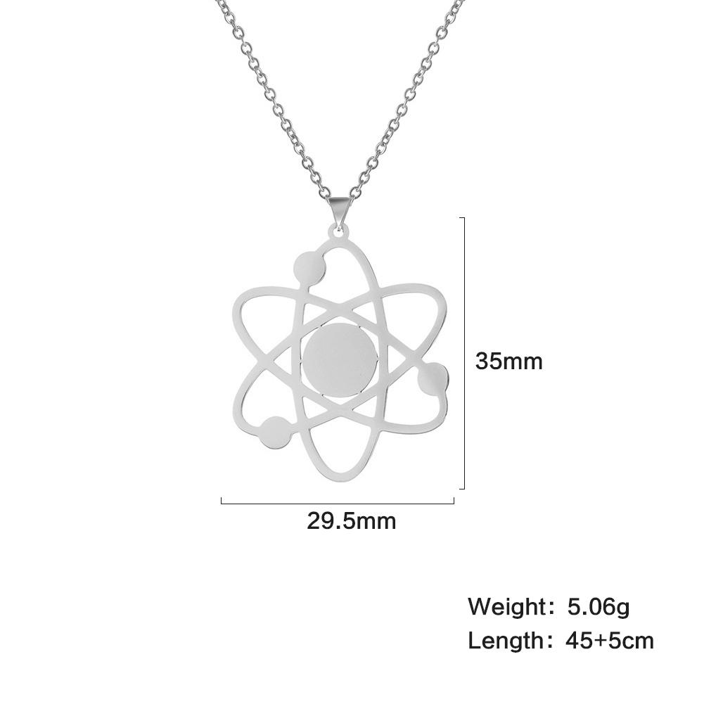 Teamer The Bigbang Theory Atom Galaxy Planet Pendant Necklace Stainless Steel Choker Star Universe Science Jewelry for Women