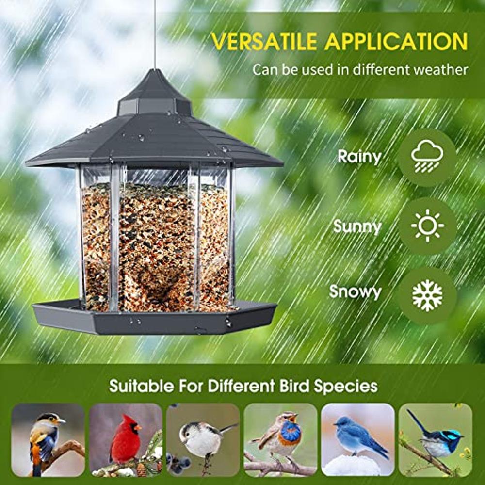 Wodoodporna altana wisząca karmnik dla dzikich ptaków pojemnik na zewnątrz z wiszącą liną karmienie typ domu karmnik dla ptaków Aves Decor