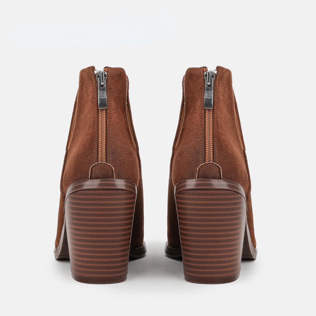 Vintage Female Ankle Boots Women Round Toe Followed Zipper Autumn Winter Lady Chelsea Shoes Handmade Plus Size 36-43