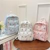 Cute Line Puppy Dog Print Backpack Large Capacity Schoolbag  Delicate Personality Trendy Student Bags Casual Travel Bags