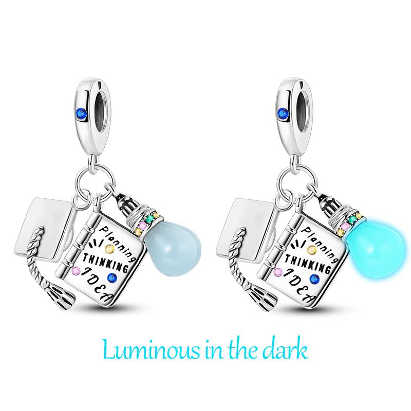 Copper Color Graduation Certificate Bachelor'S Hat Graduation Series Charms Beads Fit Pan Original Bracelets Diy Jewelry