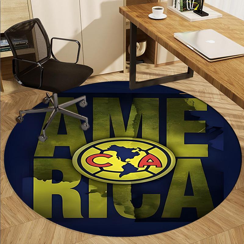 Club America Pattern Round Rug, Indoor/Outdoor Mat, for Picnic, Gameroom, Bedroom, Office, Living Room, Home Decor Carpet, Birthday Gift