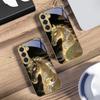 Ruishou Golden Steed For Samsung Galaxy S26 S20 FE S21 S22 S23Plus S24 Ultra 25Ultra S21+ S9 S22 S8 S23 Golden Glass Phone Case