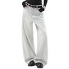 ICH MODE Washed Retro Straight Wide-Leg Jeans for Women