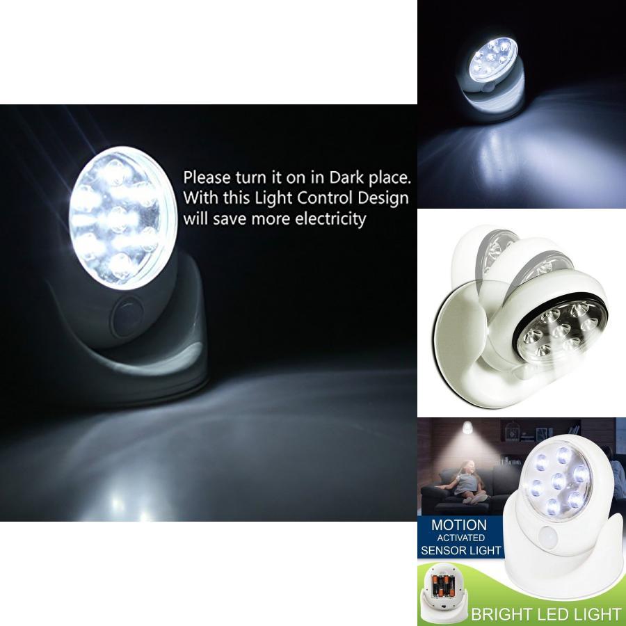 Human Body Sensor Night Light With 360 Degree Rotation For Hallway And Home Use