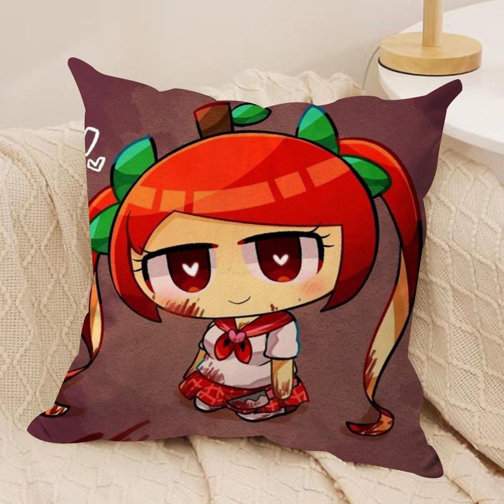 Cartoon P-PepoyoS Cushion Cover Silky Short Plush Double-Sided Printed Pillow Case for Sofa All Seasons Home Decor Gift