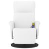 VidaXL Fauteuil inclinable de massage repose-pieds blanc similicuir 356558